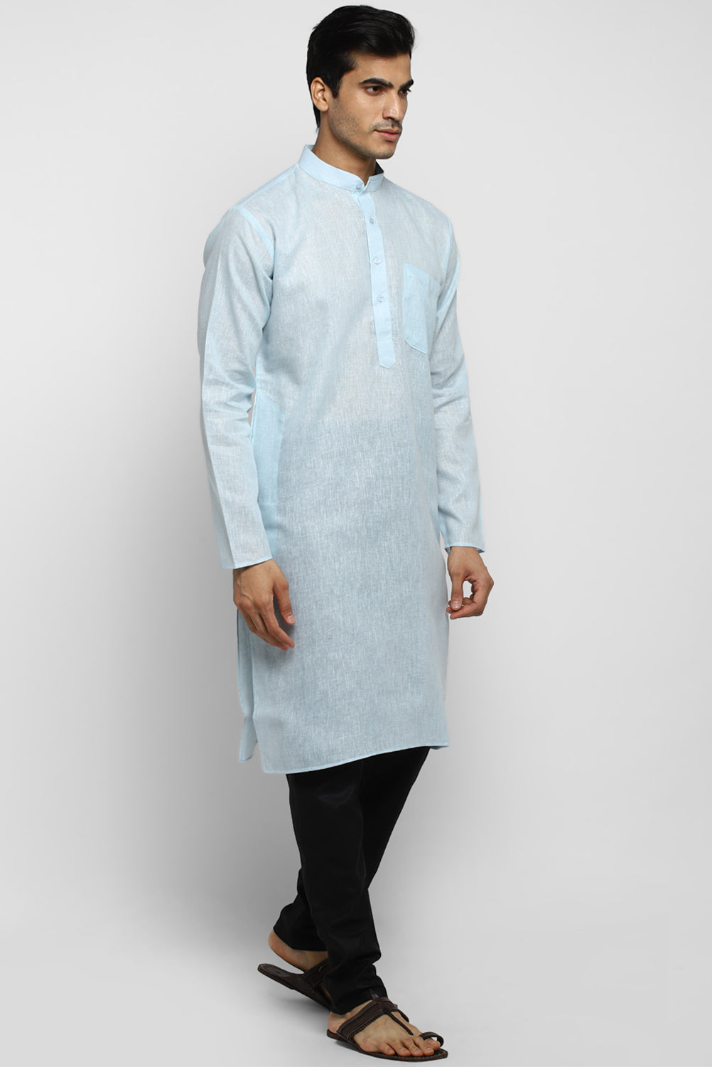 Mens Cotton Slub Kurta Pyjama Set