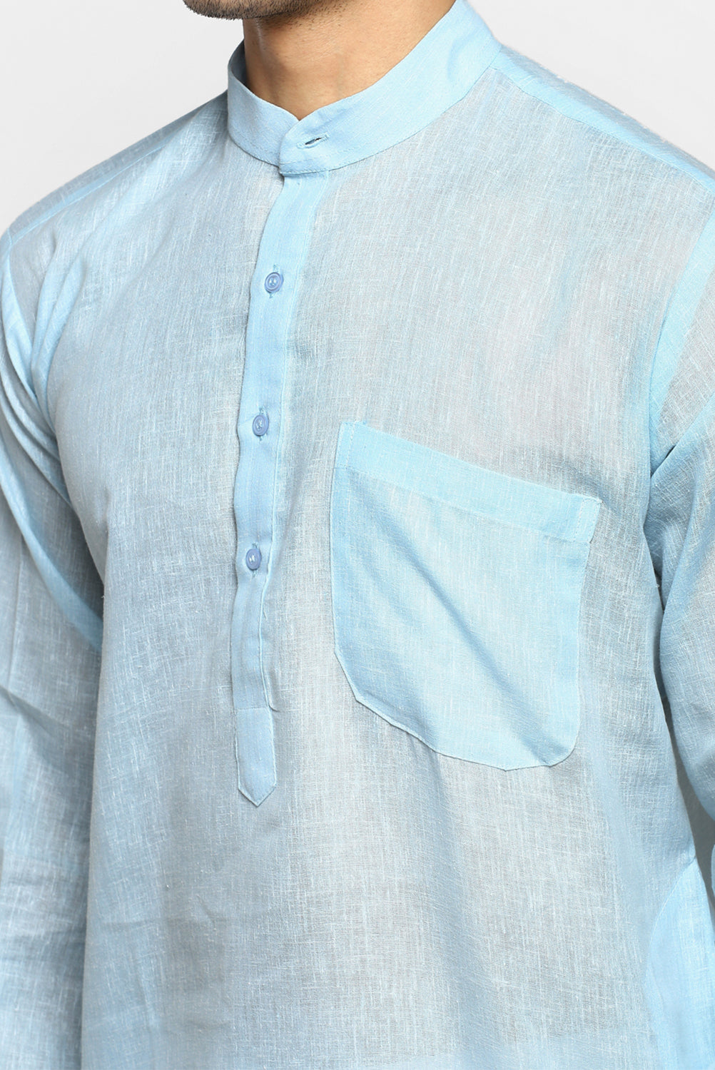 Mens Cotton Slub Kurta Pyjama Set