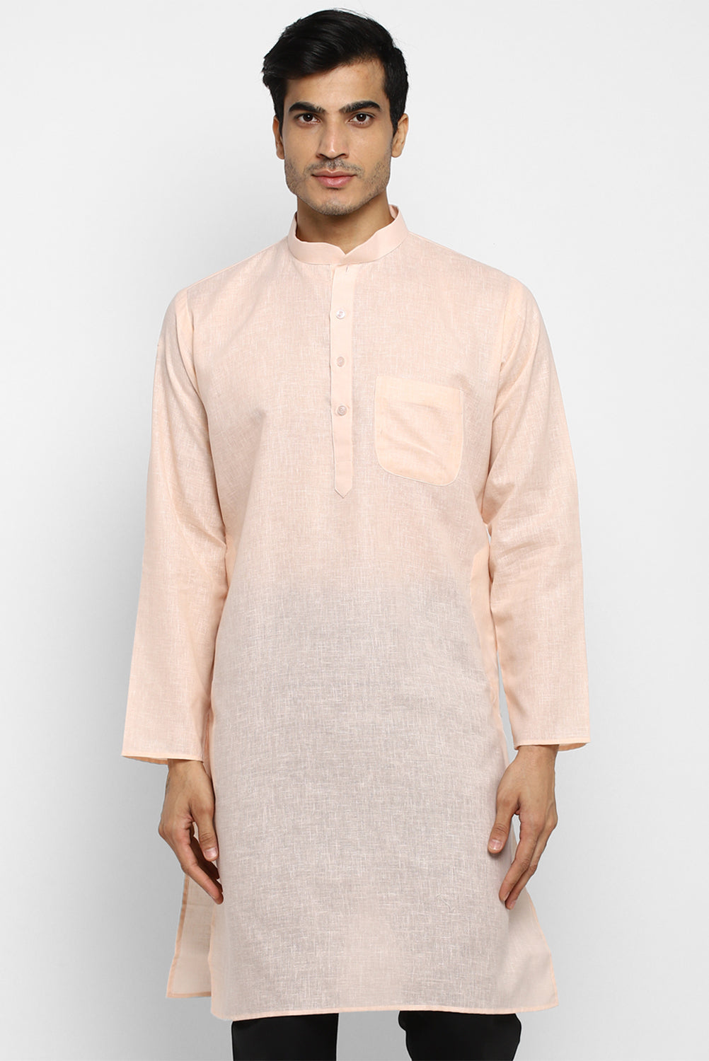 Mens Cotton Slub Kurta Pyjama Set