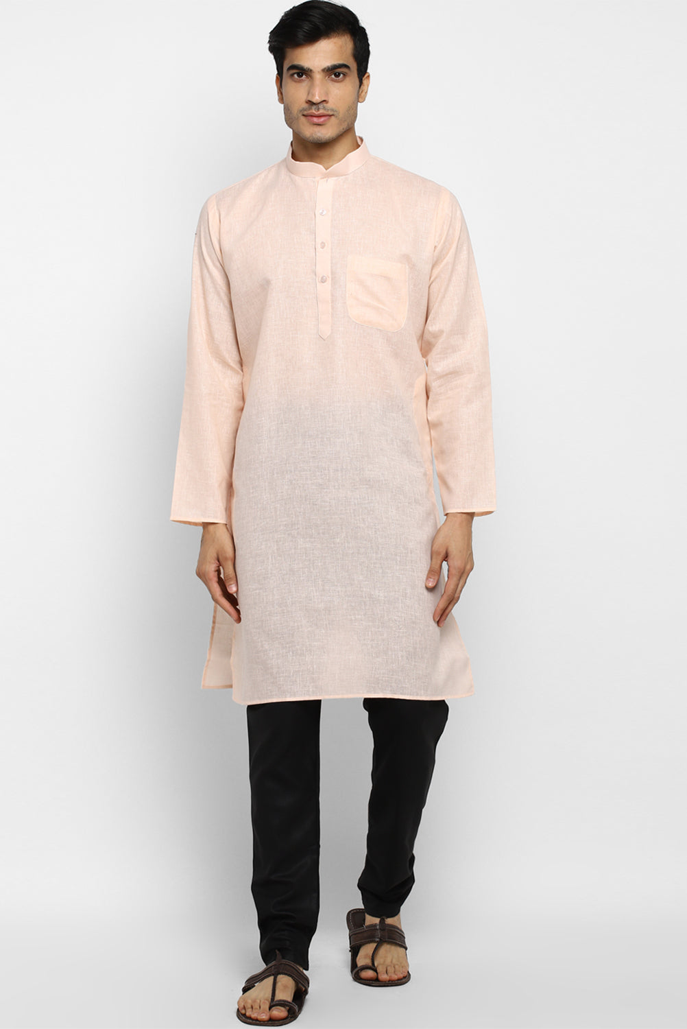 Mens Cotton Slub Kurta Pyjama Set