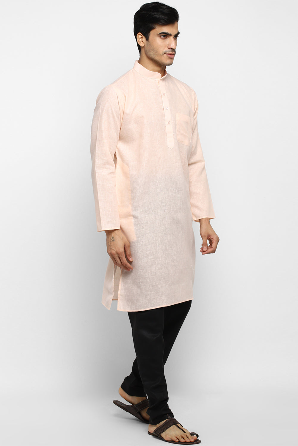 Mens Cotton Slub Kurta Pyjama Set