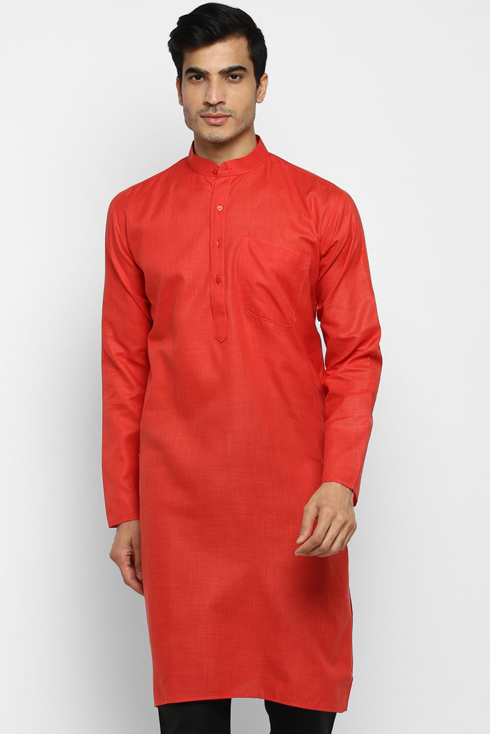 Mens Cotton Slub Kurta Pyjama Set