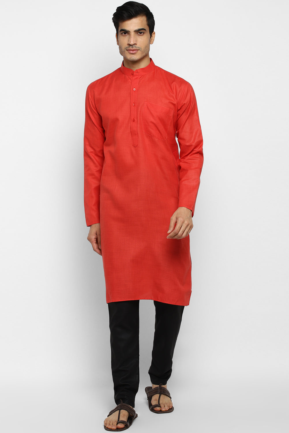 Mens Cotton Slub Kurta Pyjama Set