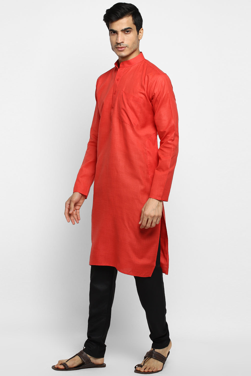 Mens Cotton Slub Kurta Pyjama Set