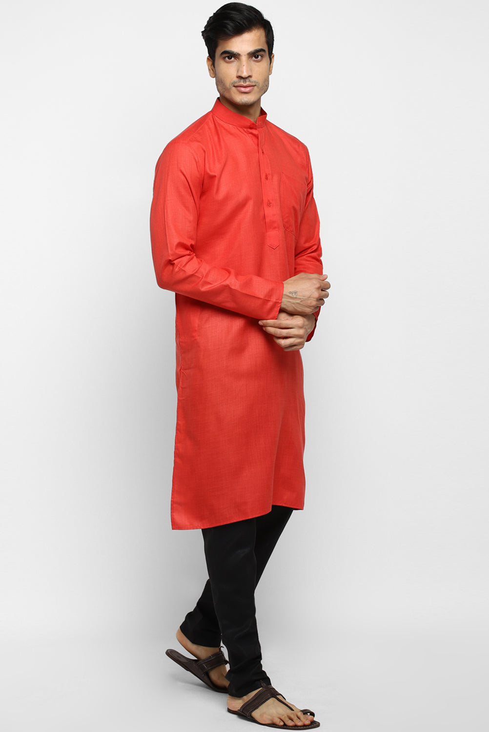 Mens Cotton Slub Kurta Pyjama Set