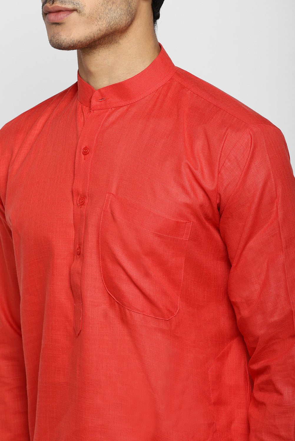 Mens Cotton Slub Kurta Pyjama Set