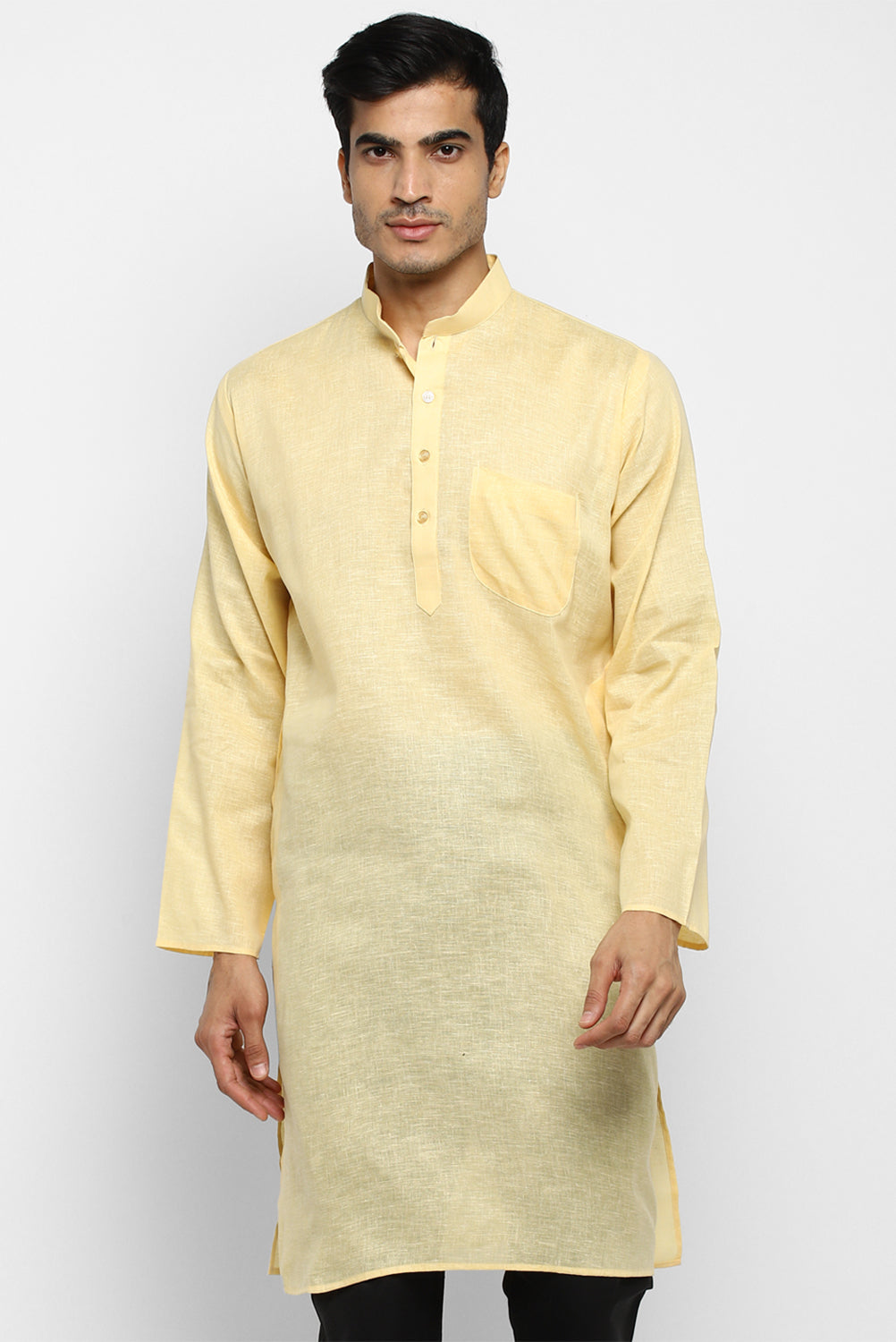 Mens Cotton Slub Kurta Pyjama Set