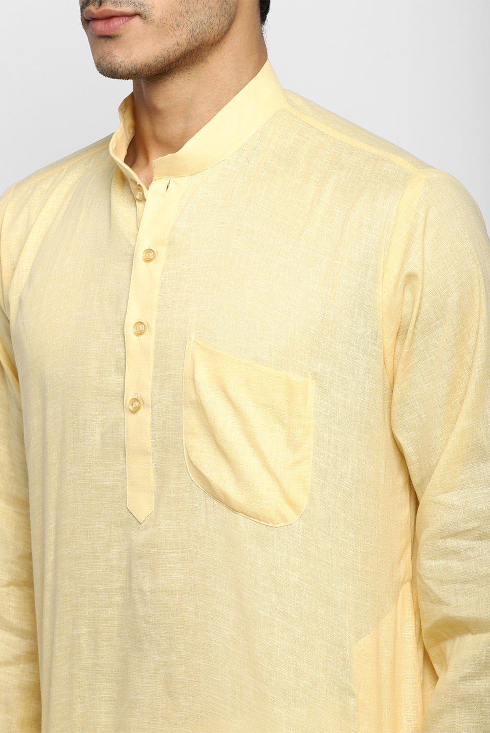 Mens Cotton Slub Kurta Pyjama Set