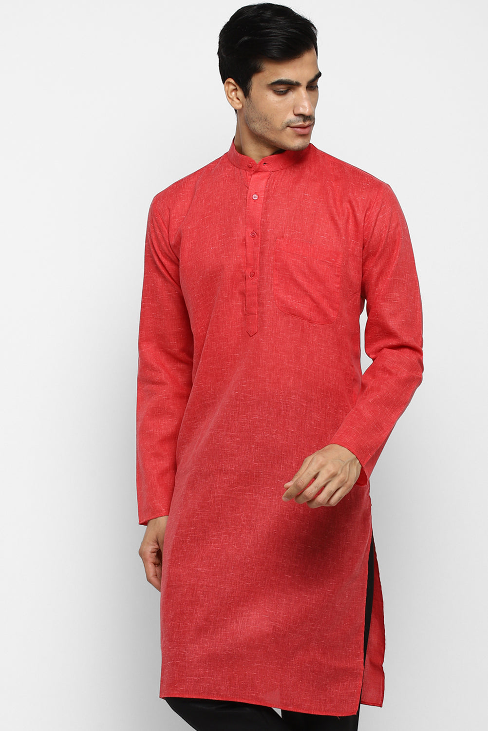 Mens Cotton Slub Kurta Pyjama Set