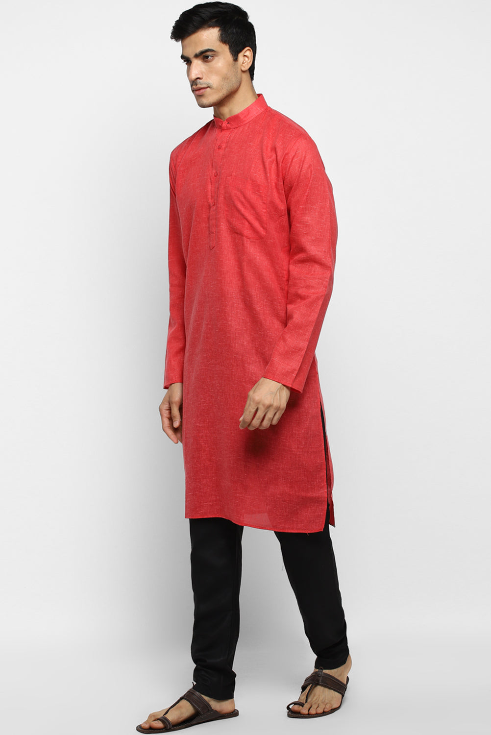 Mens Cotton Slub Kurta Pyjama Set