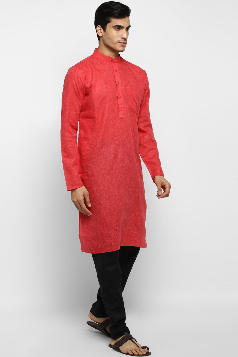 Mens Cotton Slub Kurta Pyjama Set