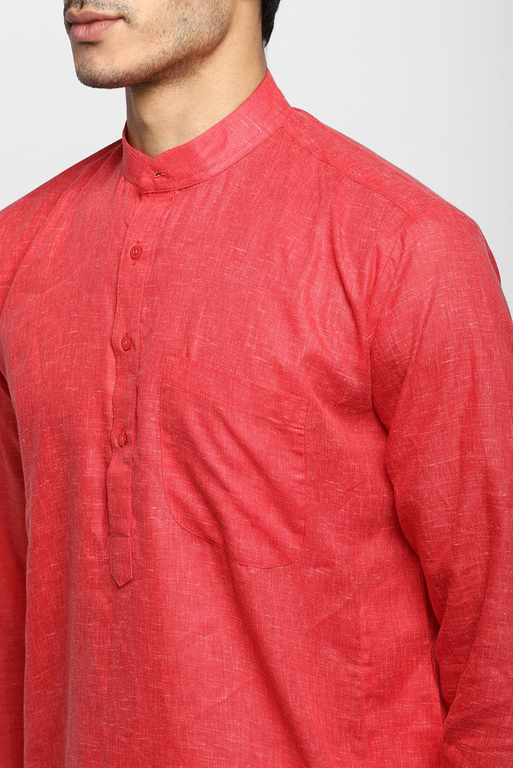 Mens Cotton Slub Kurta Pyjama Set