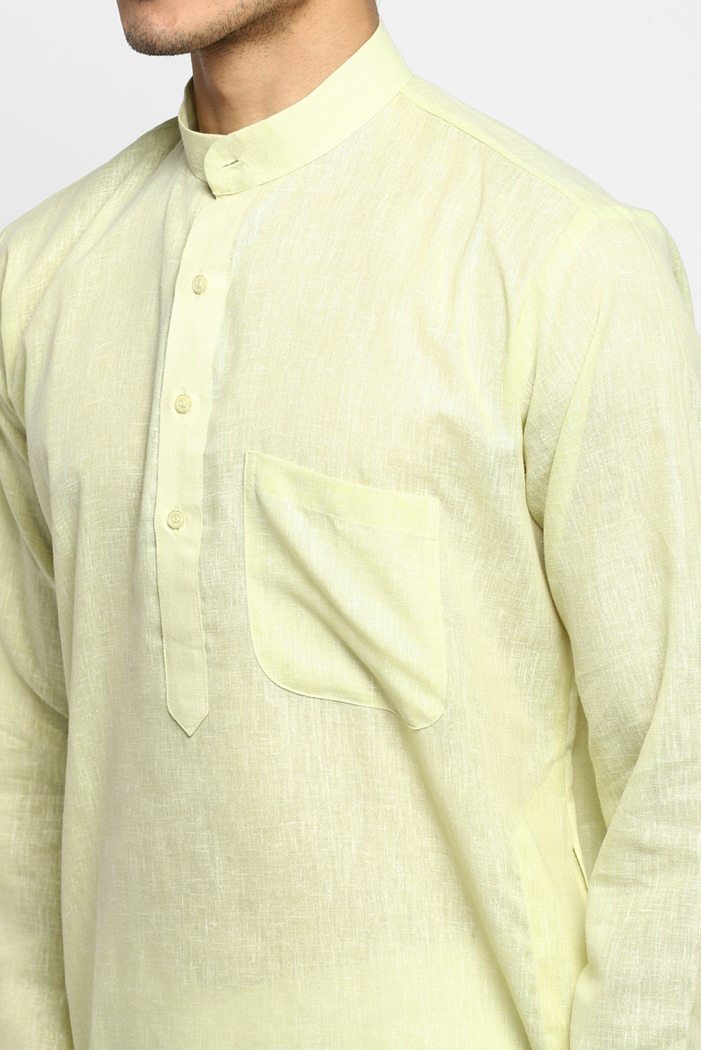 Mens Cotton Slub Kurta Pyjama Set