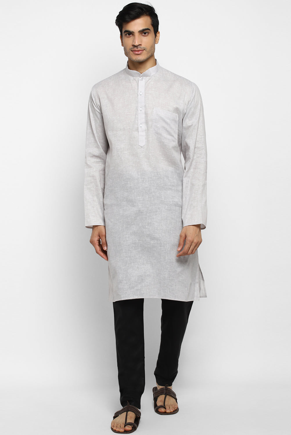 Mens Cotton Slub Kurta Pyjama Set