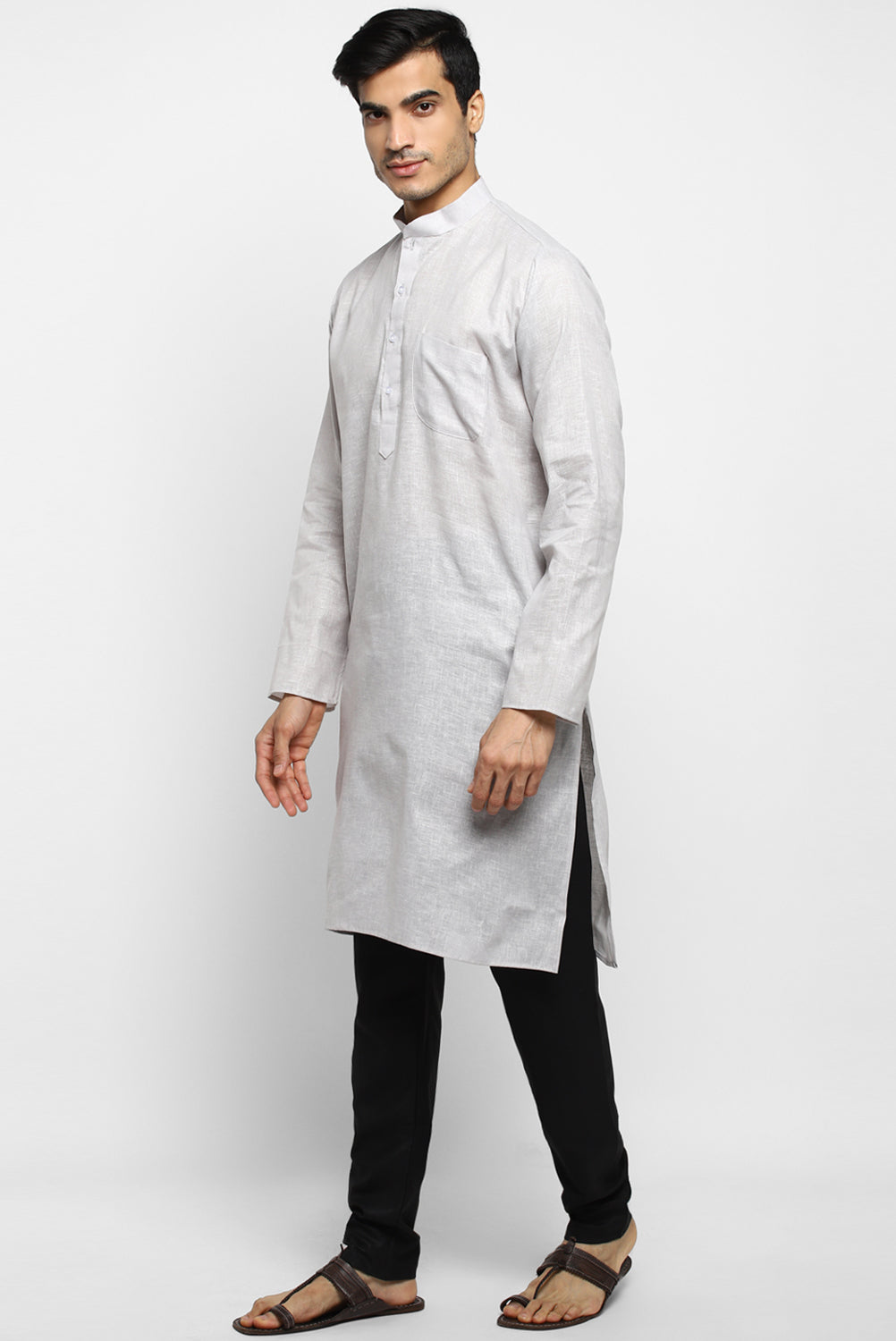 Mens Cotton Slub Kurta Pyjama Set