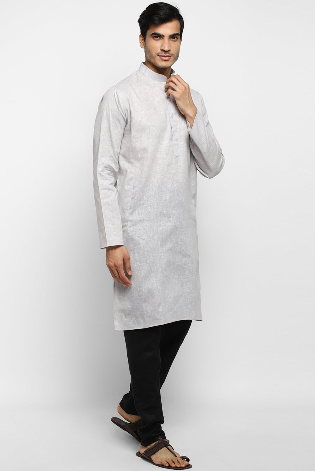 Mens Cotton Slub Kurta Pyjama Set