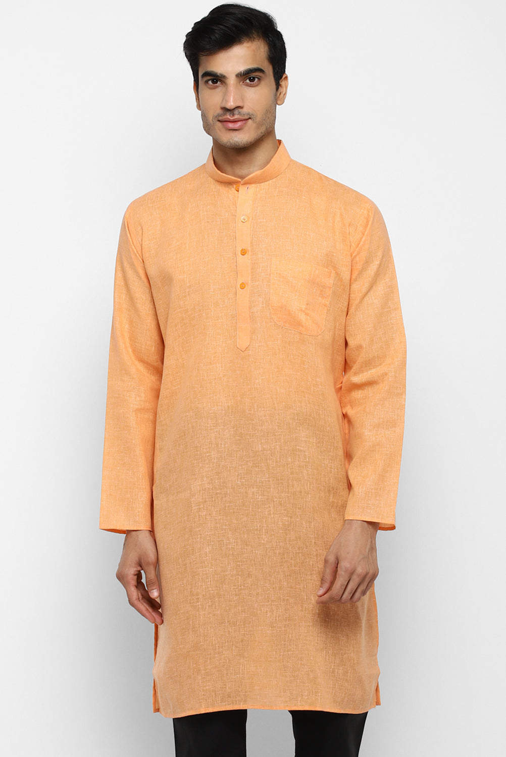 Mens Cotton Slub Kurta Pyjama Set