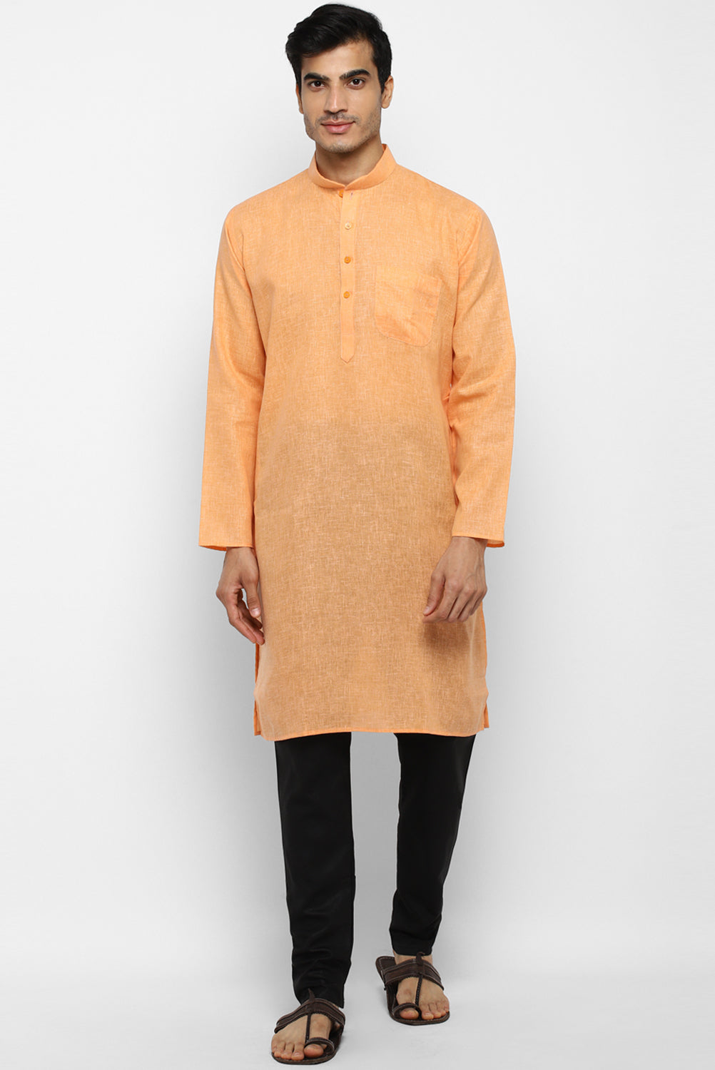 Mens Cotton Slub Kurta Pyjama Set