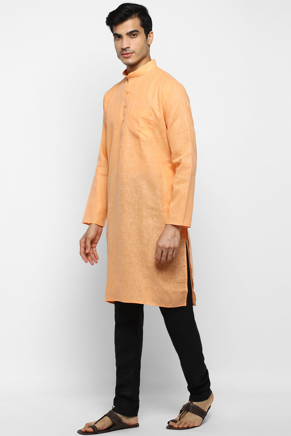 Mens Cotton Slub Kurta Pyjama Set