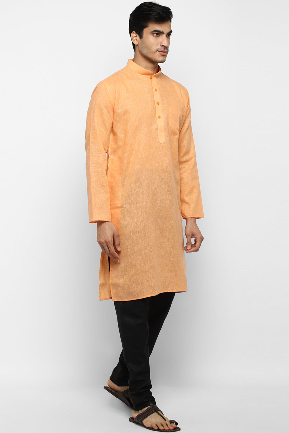 Mens Cotton Slub Kurta Pyjama Set