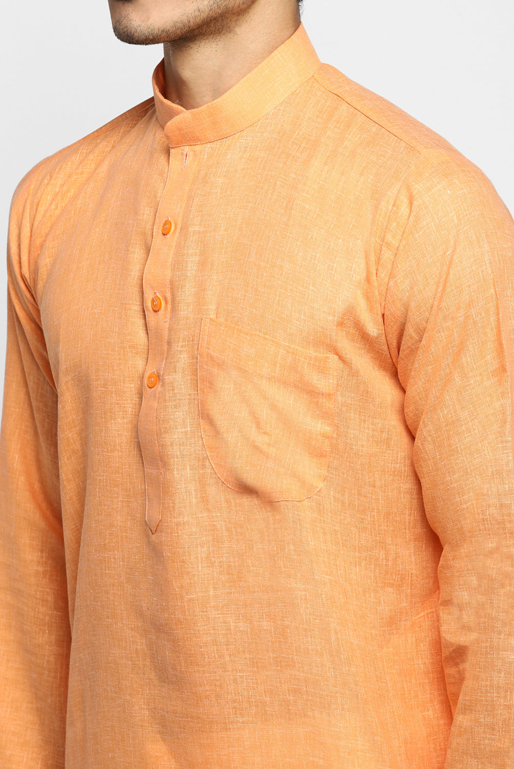 Mens Cotton Slub Kurta Pyjama Set