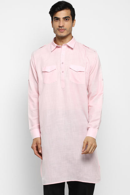 Mens Cotton Pathani Kurta Pant Set