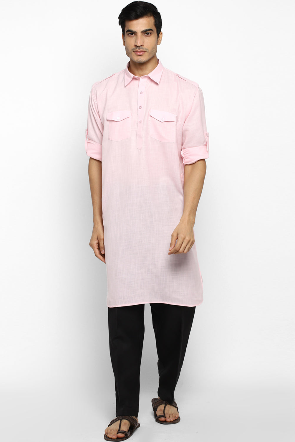 Mens Cotton Pathani Kurta Pant Set