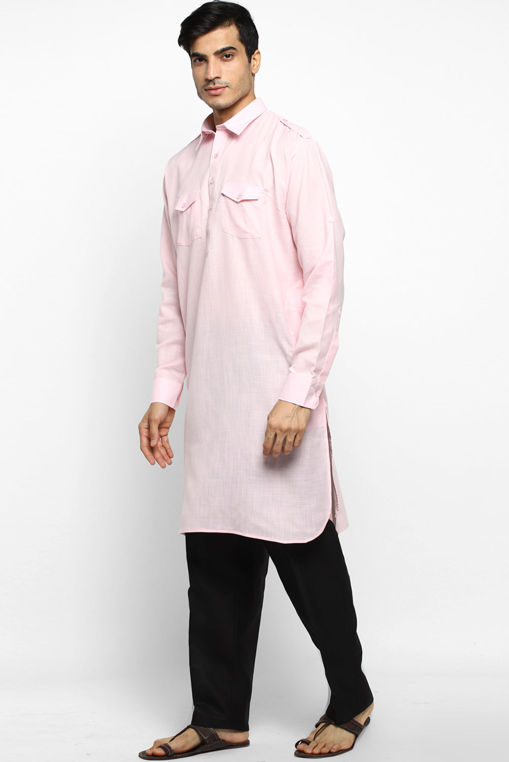 Mens Cotton Pathani Kurta Pant Set