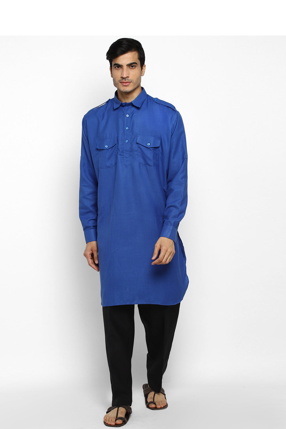 Mens Cotton Pathani Kurta Pant Set