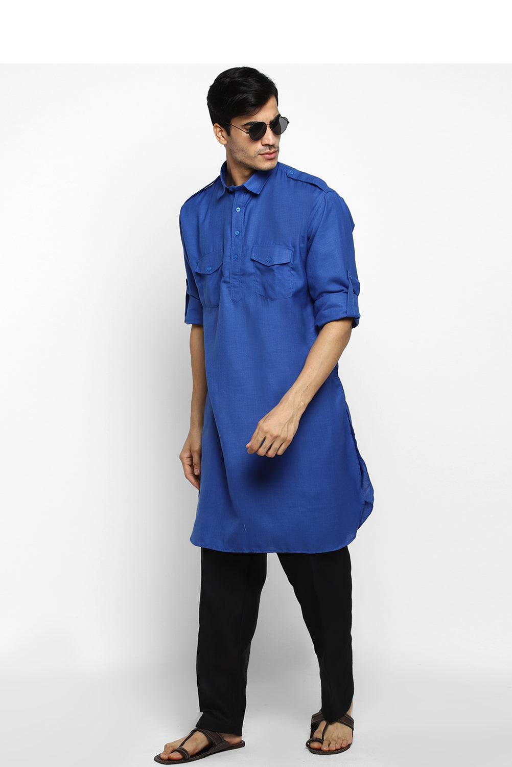 Mens Cotton Pathani Kurta Pant Set