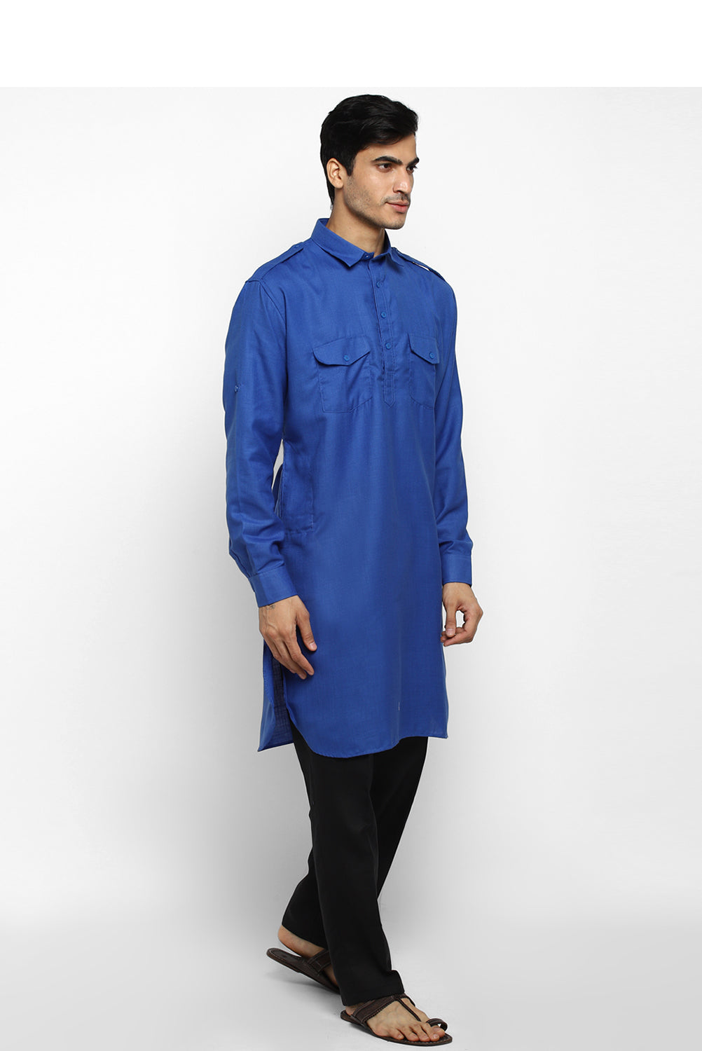 Mens Cotton Pathani Kurta Pant Set