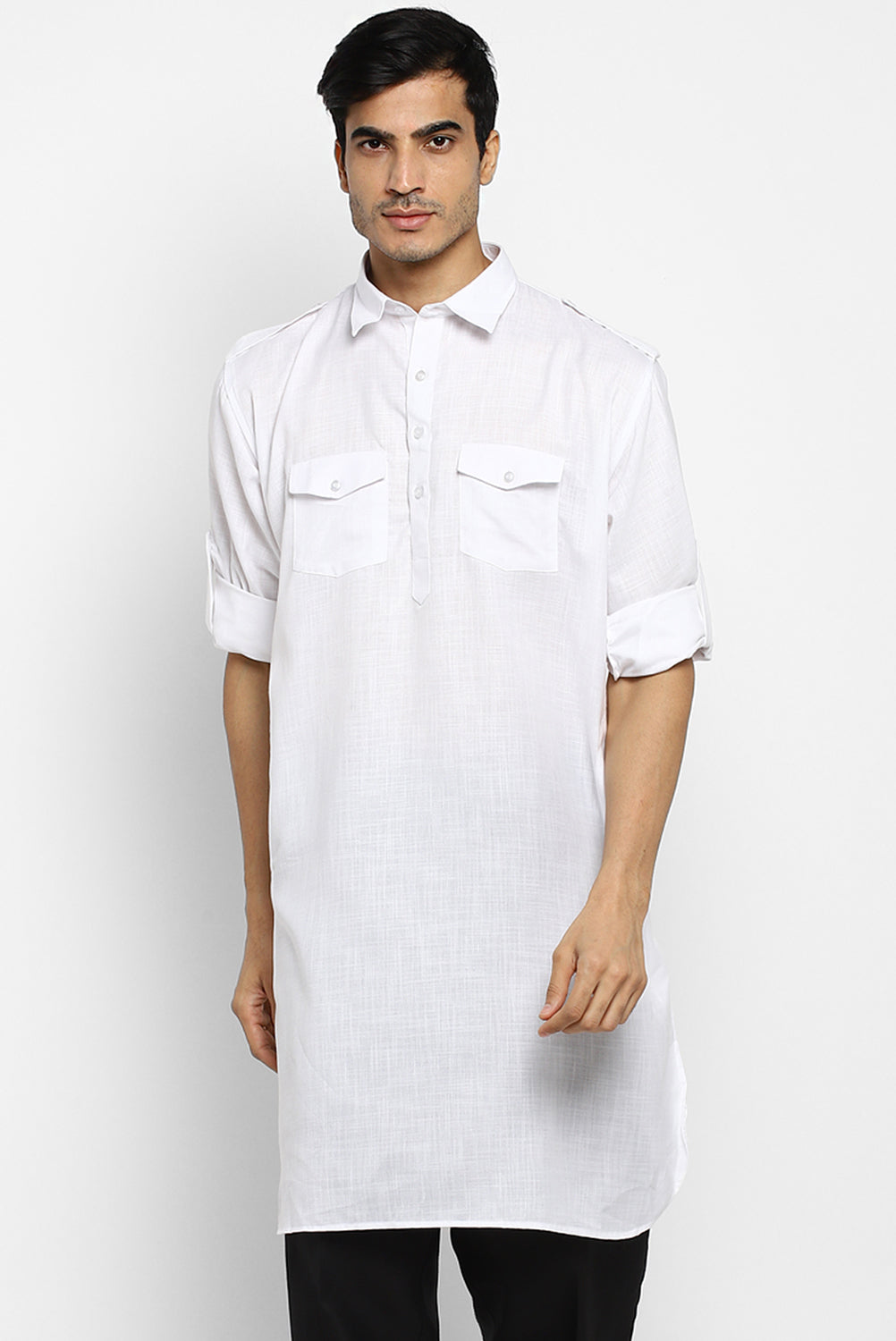 Mens Cotton Pathani Kurta Pant Set