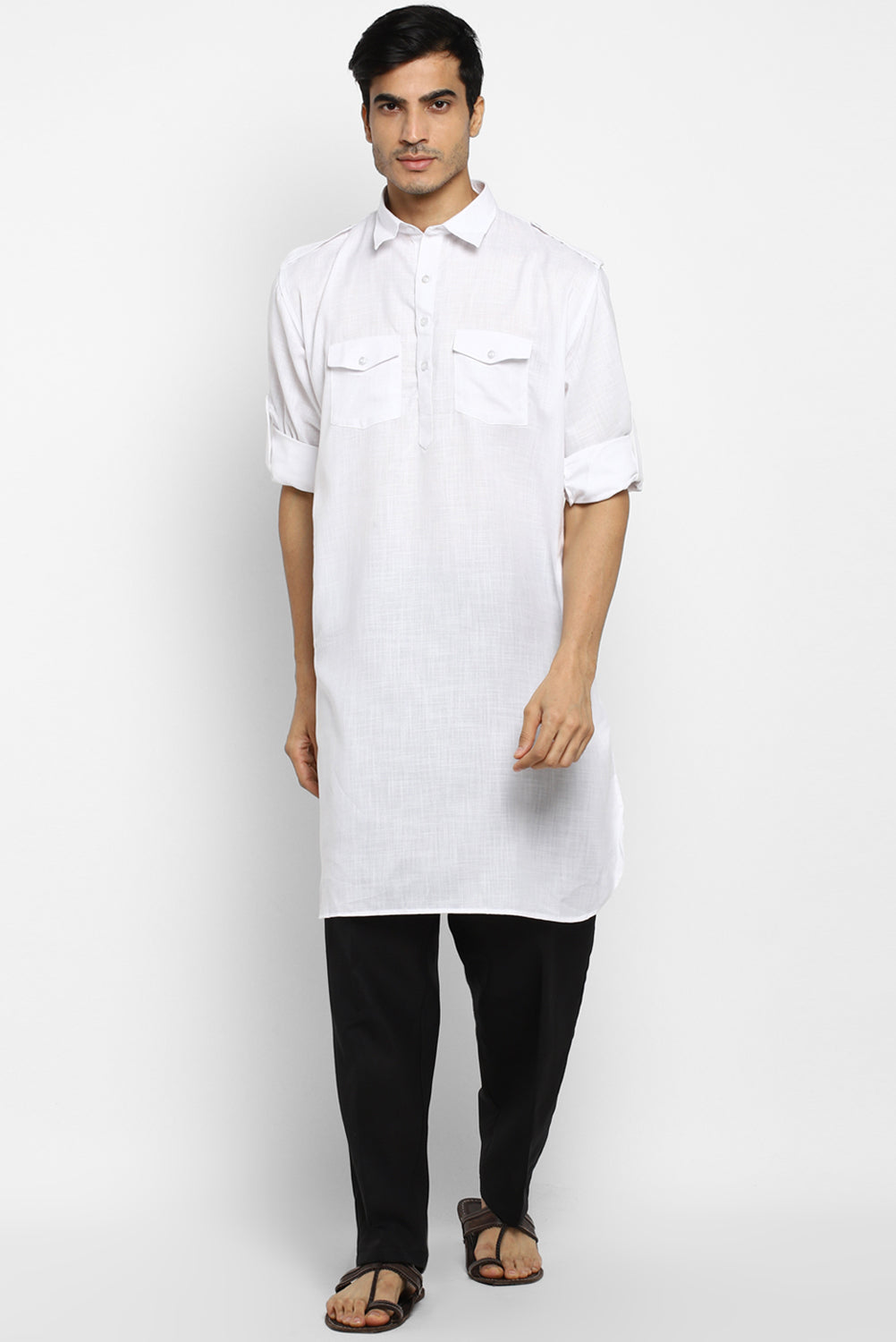 Mens Cotton Pathani Kurta Pant Set