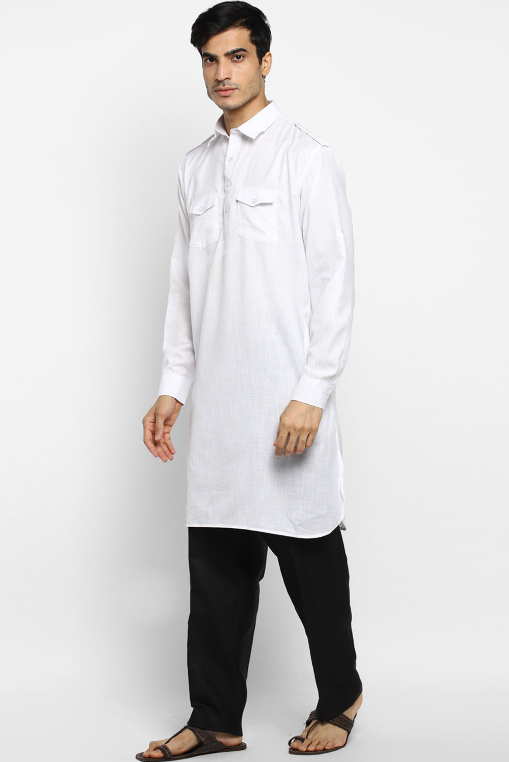 Mens Cotton Pathani Kurta Pant Set