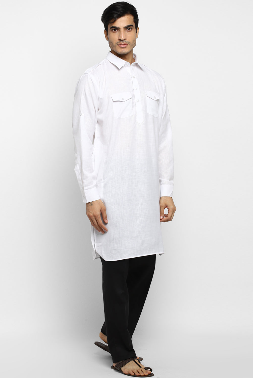 Mens Cotton Pathani Kurta Pant Set