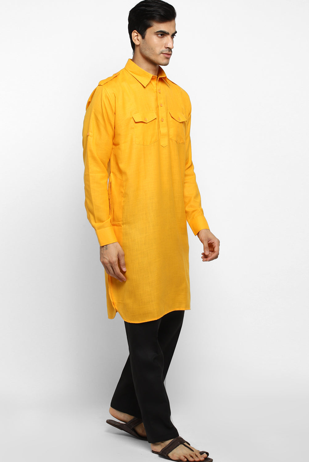 Mens Cotton Pathani Kurta Pant Set