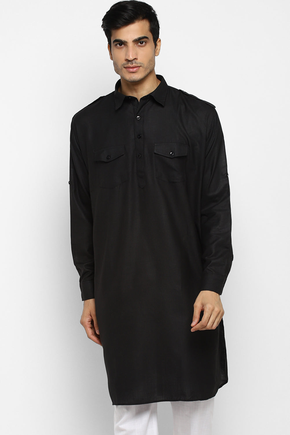 Mens Cotton Pathani Kurta Pant Set