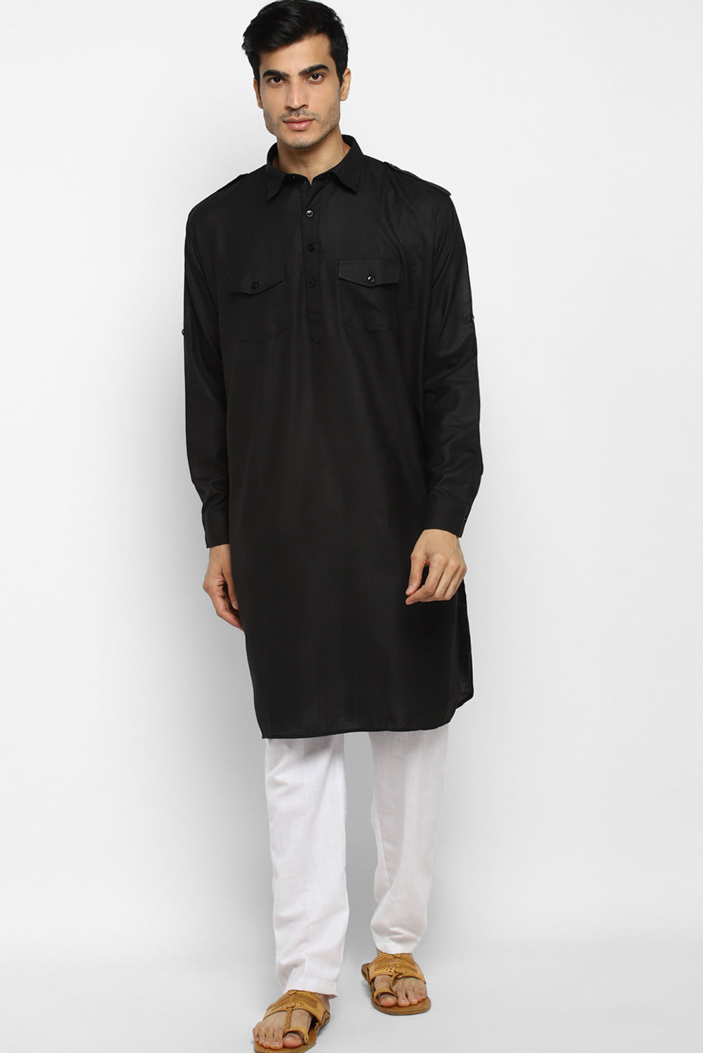 Mens Cotton Pathani Kurta Pant Set