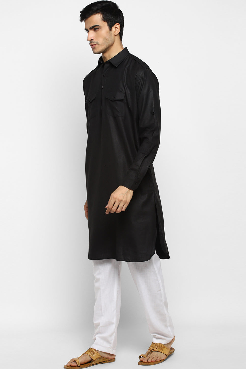 Mens Cotton Pathani Kurta Pant Set