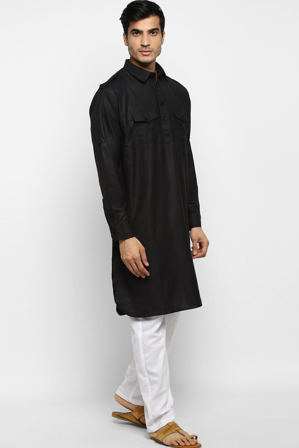 Mens Cotton Pathani Kurta Pant Set