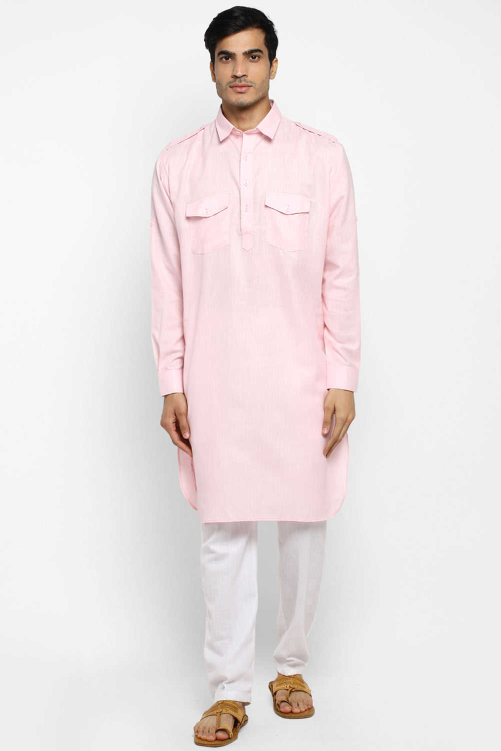 Mens Cotton Pathani Kurta Pant Set