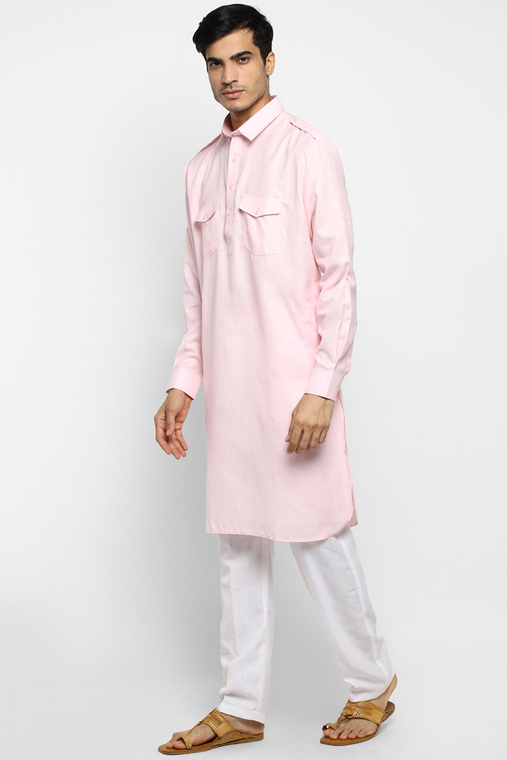 Mens Cotton Pathani Kurta Pant Set