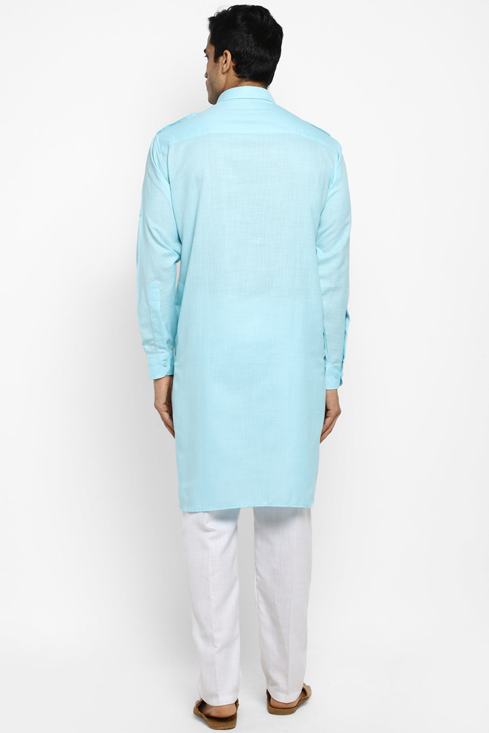 Mens Cotton Pathani Kurta Pant Set