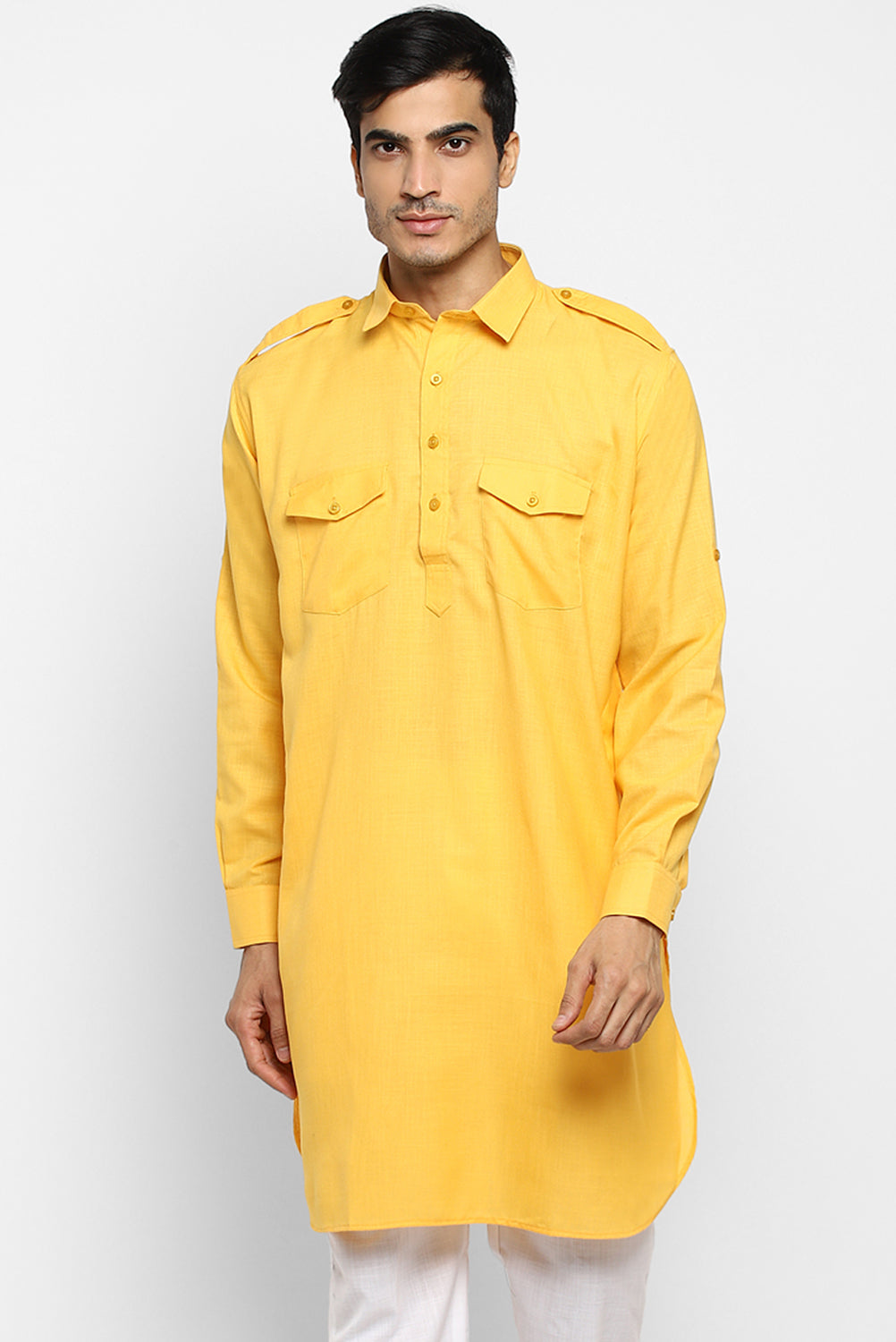 Mens Cotton Pathani Kurta Pant Set