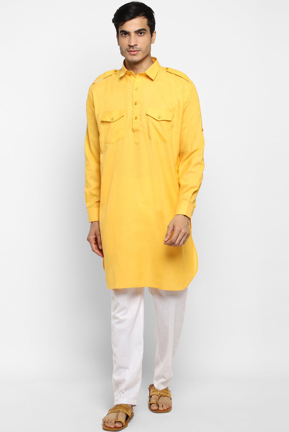 Mens Cotton Pathani Kurta Pant Set