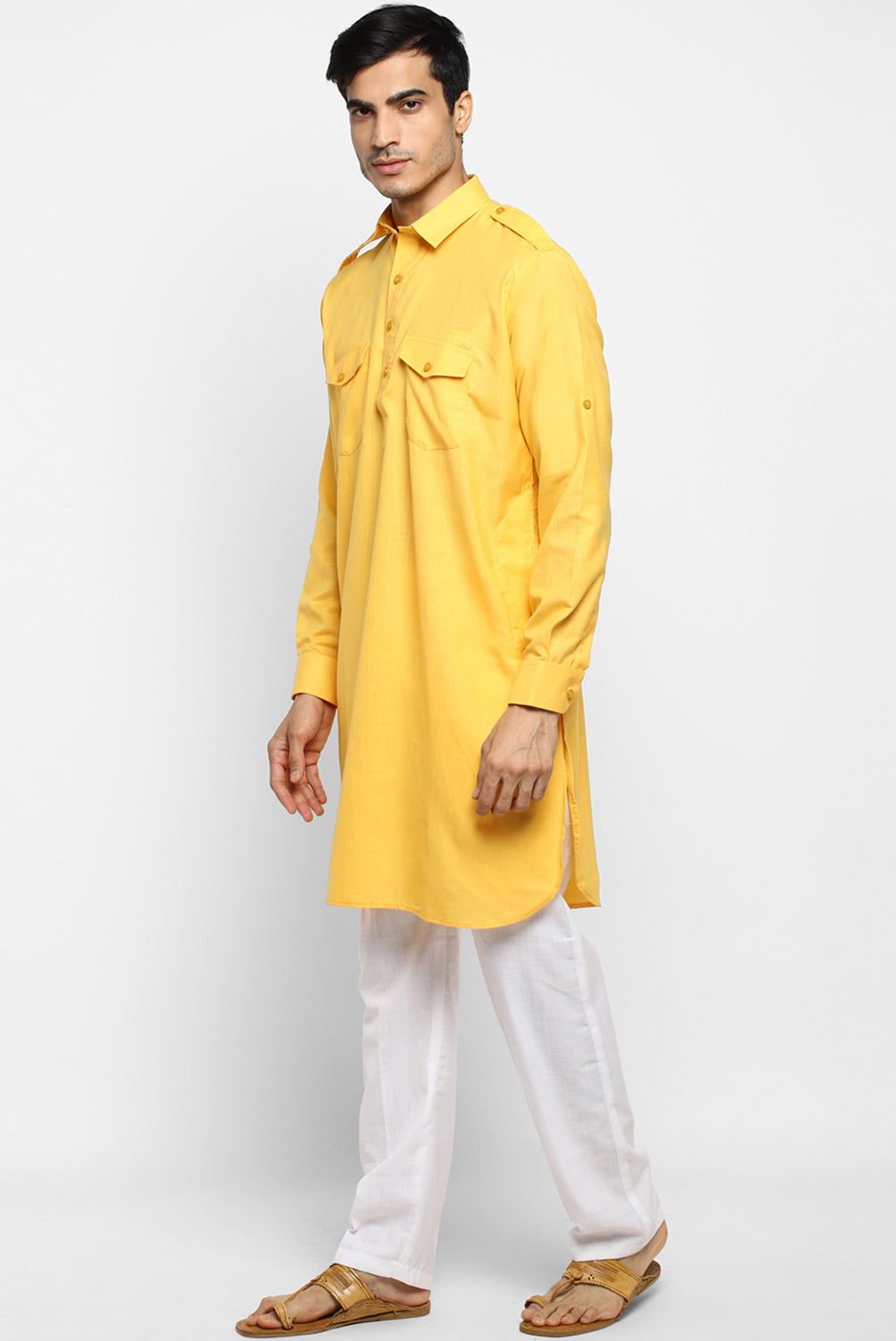 Mens Cotton Pathani Kurta Pant Set