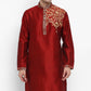 Mens Raw Silk Embroidered Kurta Pyjama Set