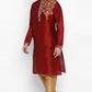 Mens Raw Silk Embroidered Kurta Pyjama Set