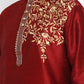 Mens Raw Silk Embroidered Kurta Pyjama Set