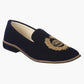 Velvet Slip Ons With Greek Embroidery